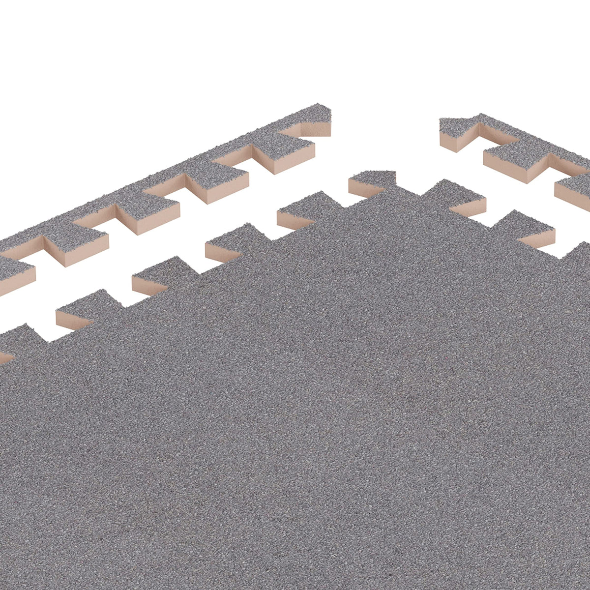 Foam Flooring Tiles - 12-Pack Interlocking EVA Foam Pieces - Non-Toxic Floor Padding for Playroom, Gym, or Basement by Stalwart (Gray)