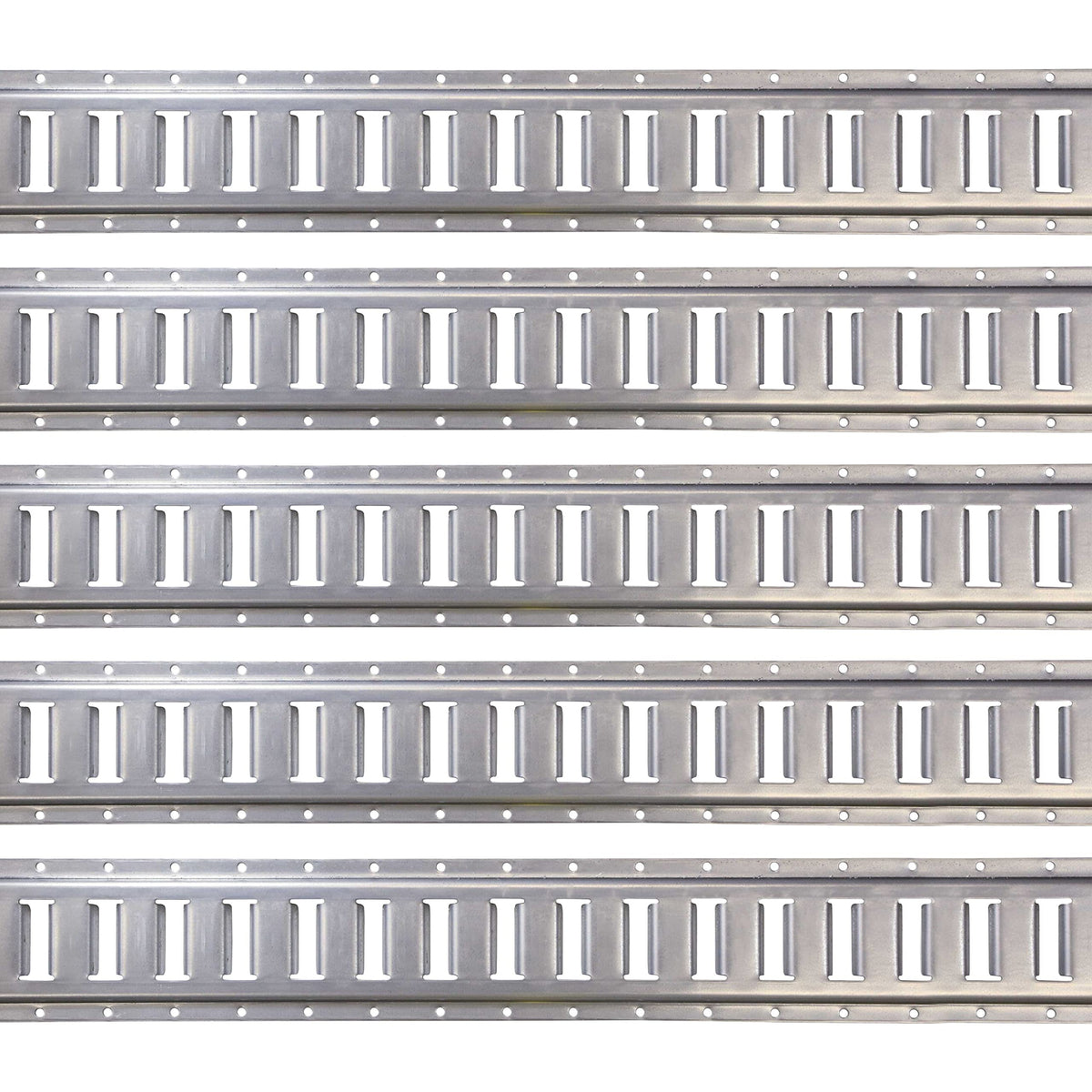 US Cargo Control 12 Gauge Steel 5 FT Galvanized E Track Rail (5-Pack) Horizontal ETrack Rails for Trailers, Garages, Cargo Vans, 6,000 Pounds Break Strength Per E-Track Slot