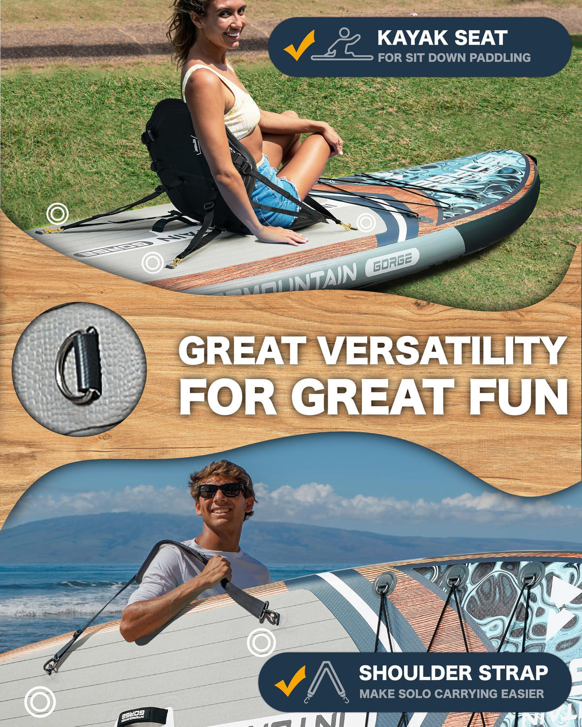 11'x34 Ultra Wide Paddleboard, Inflatable SUP&420lb Capacity for All Skill, Stand-up Paddle Board for Yoga/Family, EVA Deck, US Fin, High-Pressure Pump, 100L Bag, Safety Leash