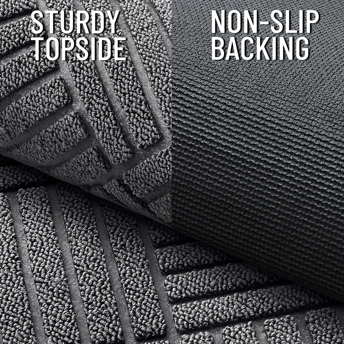 OLANLY Front Door Mat Outside Entrance 71x47, Absorbent, Heavy Duty Sturdy Natural Rubber Doormat Indoor Outdoor, Stain and Fade Resistant, Non-Slip Low Profile Floor Mat for Entryway, Grey Diamond