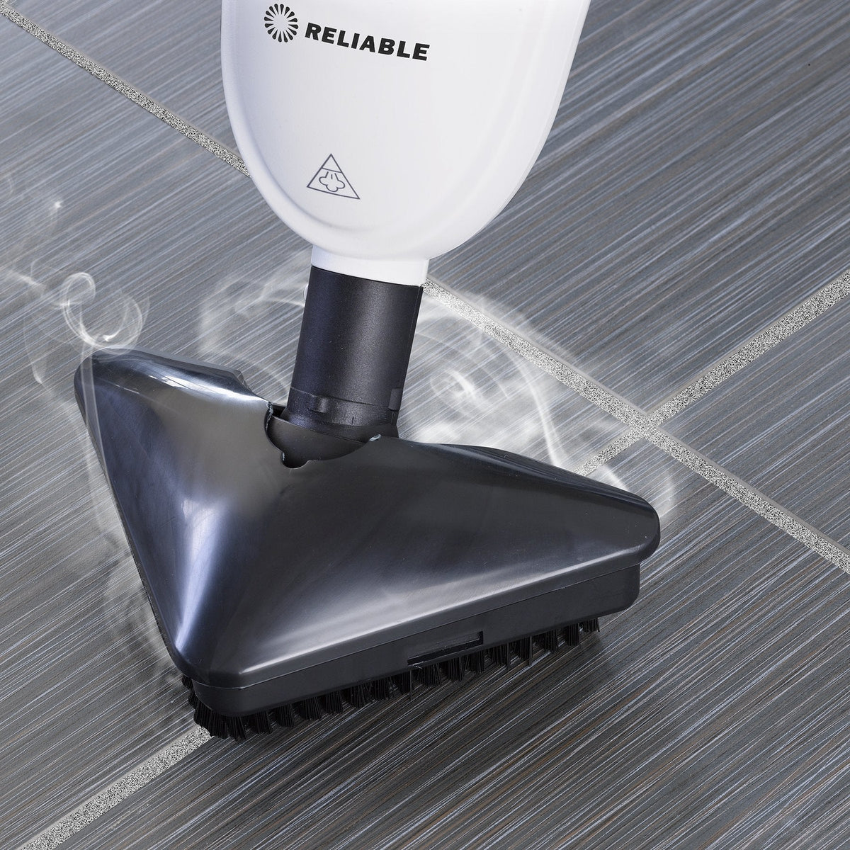 Reliable 300CU Steamboy Pro 3-in-1 Scrub and Steam floor mop with carpet glide - Electric steam scrubber, steam cleaner with 4 microfiber pads, for tile, grout, hardwood floors, 180-degree swivel head