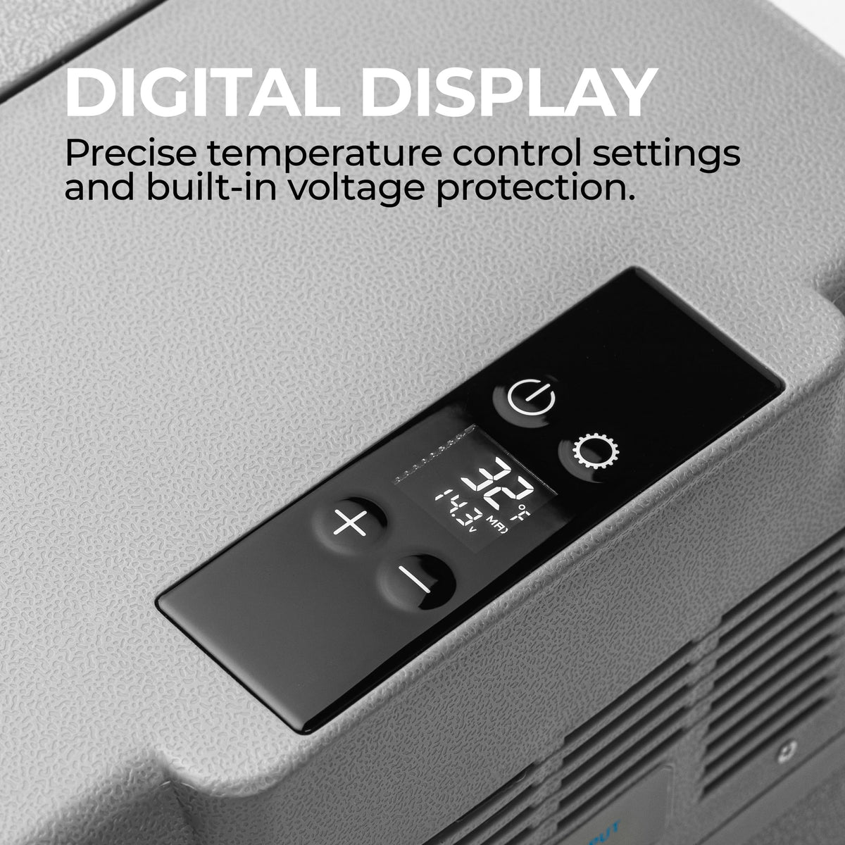 Halo Power Electric Cooler, Portable Fridge & Freezer with Iceless Design, 12/24V DC and 100-240V AC for Camping & Vehicles, 23 QT Storage Capacity