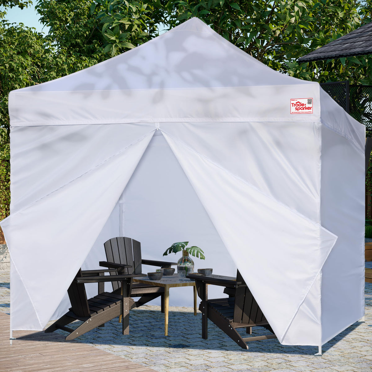 Tradesparker 10x20 Pop up Canopy Sidewall Kit Only, 3 Sidewalls & 1 Doorwall Removable Zipper End Fit for Commercial Instant Tent Canopies,NOT Excluding Top and Frame,Red
