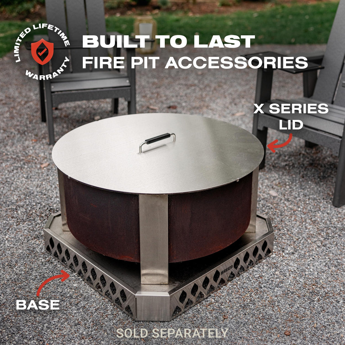 Breeo Smokeless Fire Pit (X Series 24, Corten Steel) | 27.5 inch Smokeless Firepit for Outside | 62 Pounds | Ideal for Families Compatible with Wide Range of Breeo Accessories