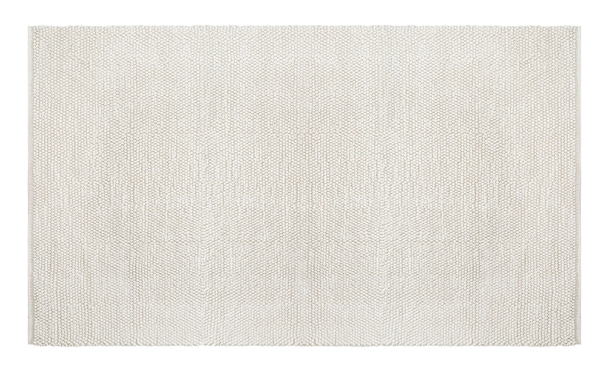 Savi Home Handwoven Wool Cotton Blend Area Rug 4x6', Textured Popcorn Braided Ivory Rug, Soft Thick Farmhouse Contemporary Living Room Carpet, Neutral Modern Decorative Floor Rug
