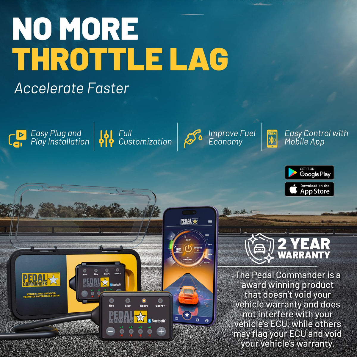 PEDAL COMMANDER for GMC Sierra 2500HD 3500HD 2020-2026 Throttle Response Controller - Plug-and-Play, 4 Modes, Wireless App Control, Anti-Theft, Towing Hauling Lifted - Off-Road Work Truck Compatible