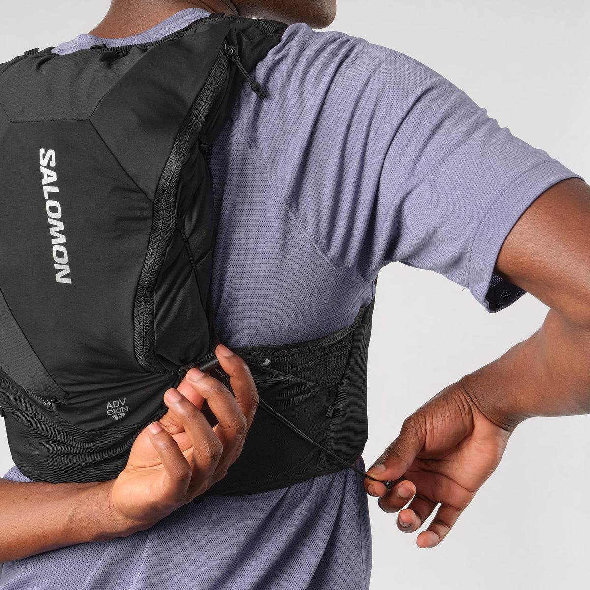 Salomon Unisex Advance Skin 12 | 12 Liter Hydration Trail Running Vest, Black, Medium