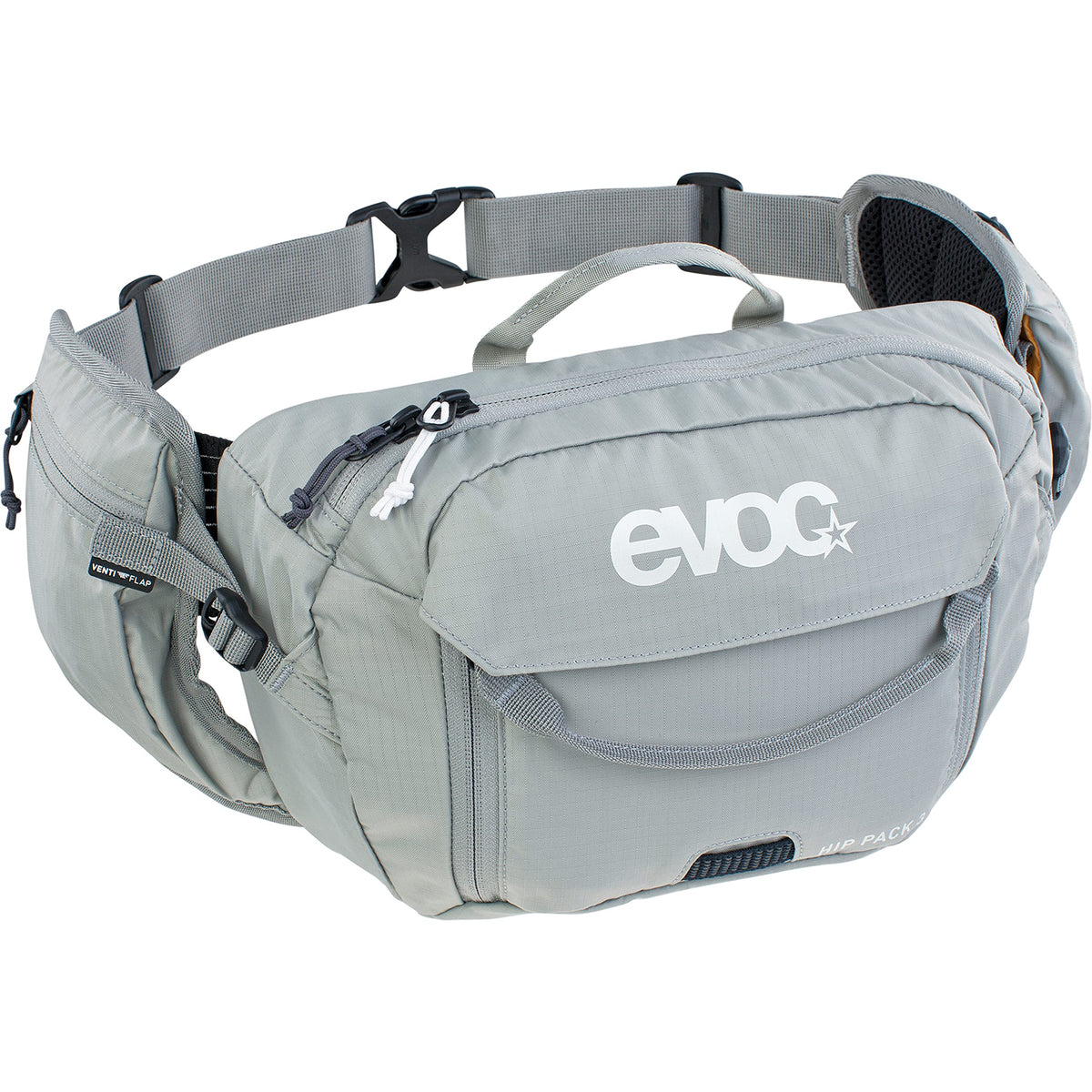 EVOC Unisex's Hip Pack, 28 x 18 x 8 cm, Stone Grey, incl. 1,5l hydration bladder, HIP PACK 3