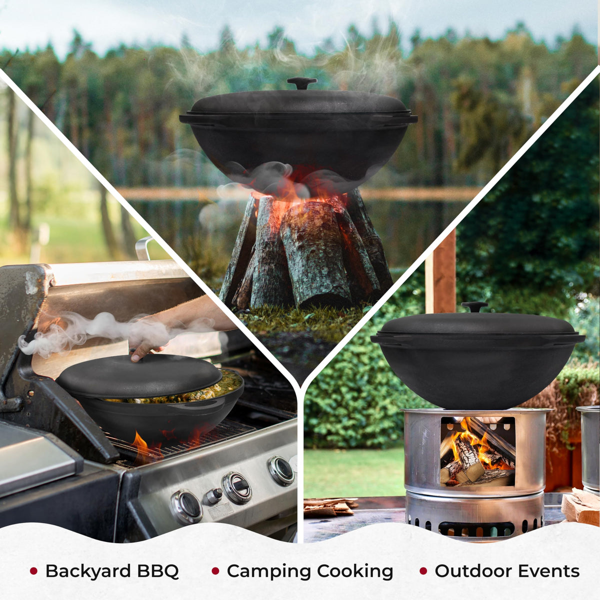 Dutch Oven Pot with Lid Syton 12.5 Quarts (12 L) - Camping Dutch Oven - Cast Iron Cookware Set - Uzbek Kazan Cast Iron – Premium Camping Cookware