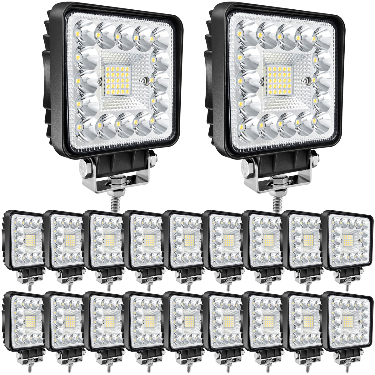 SAN YOUNG LED Light Pods, 120W 10000lm 12V 24V 4 Inch LED Work Lights for Truck Tractor ATV UTV RV Boat Pickup Golf Cart Snowblower Heavy Duty Equipment LED Off Road Driving Lights, 20 Cube