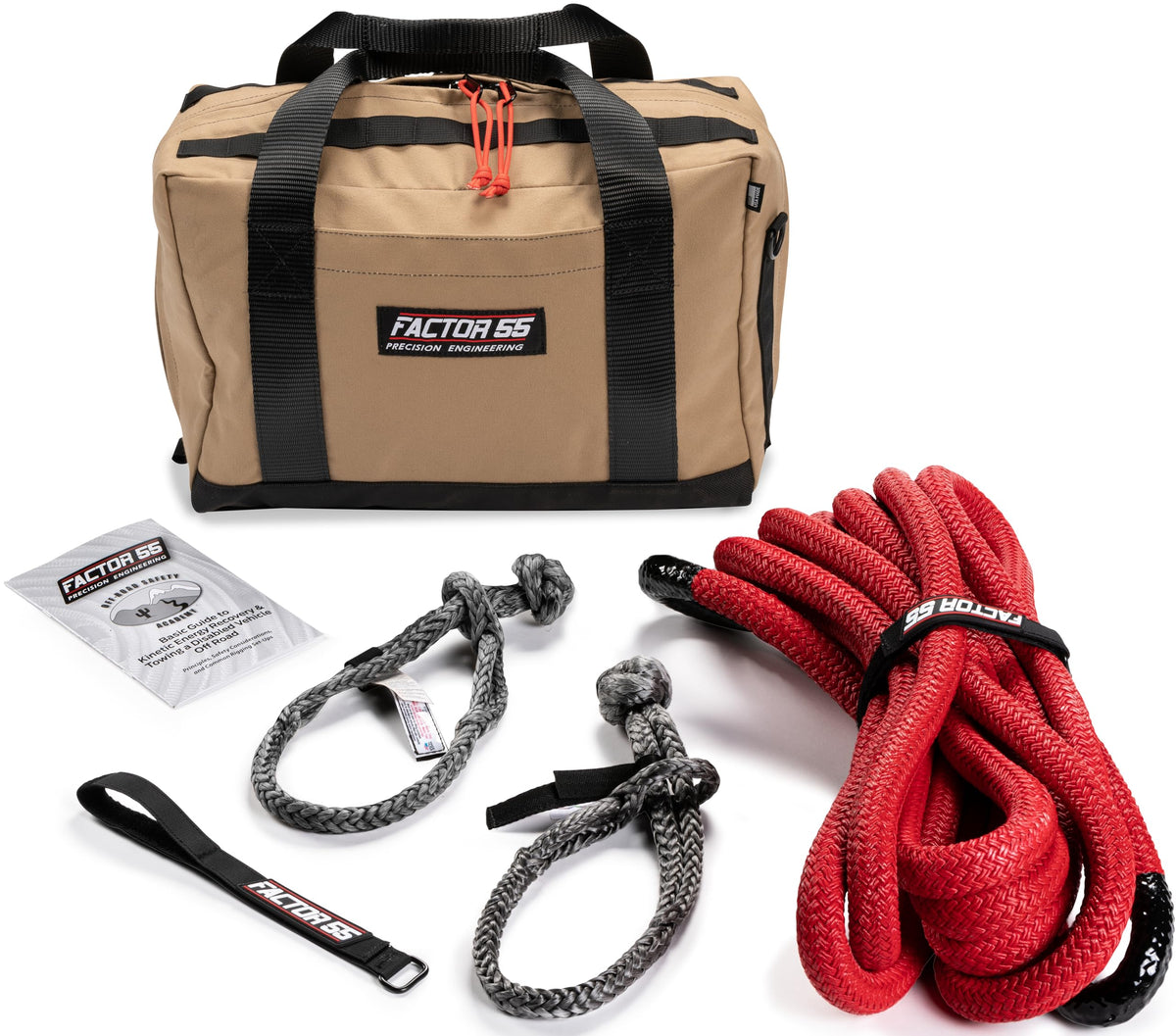 Factor 55 Baja Kinetic Recovery Gear Kit for Trucks, Jeeps, and SUVs - Tan