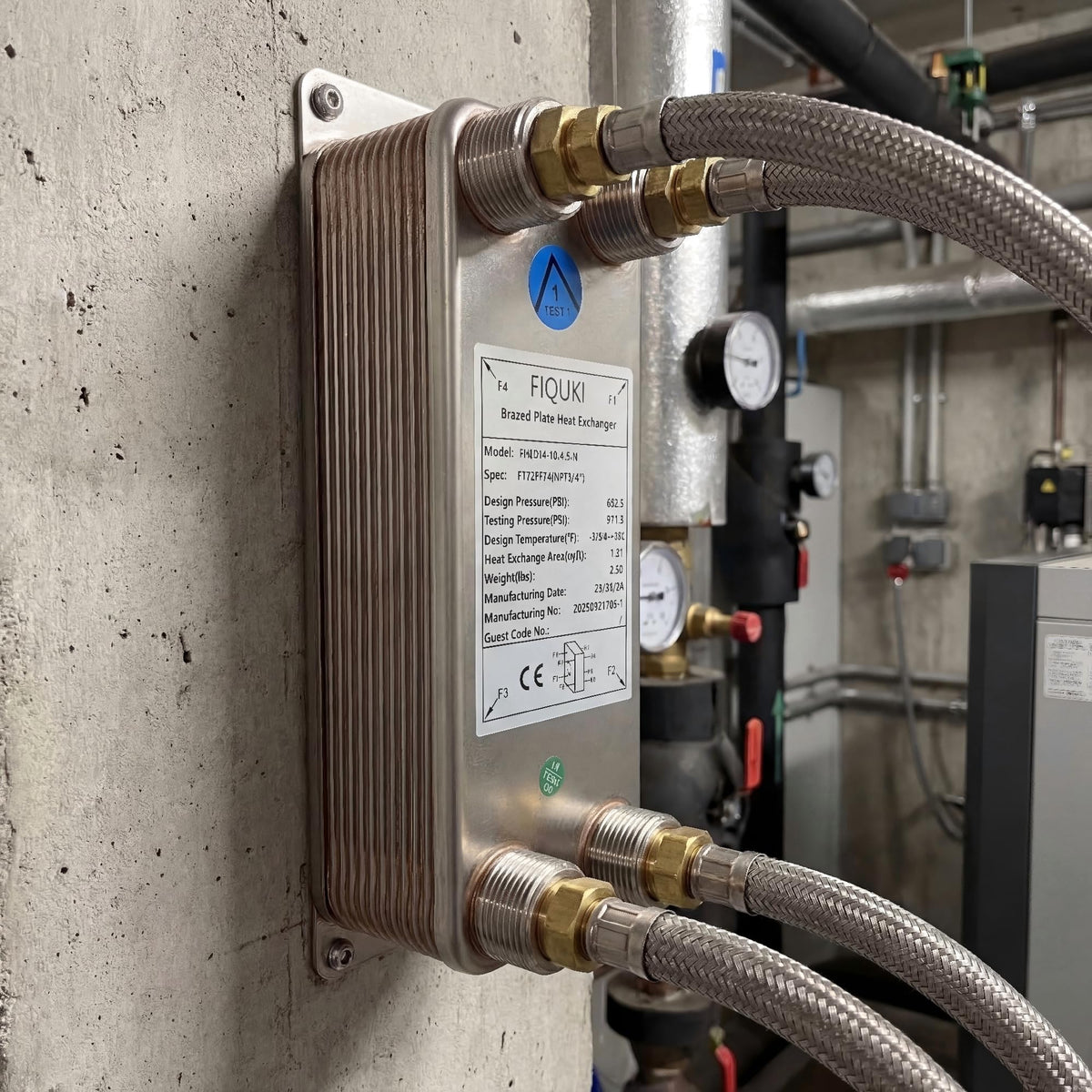 4"x12" 40 Plates SS316L/Copper Brazed Plate Heat Exchanger with 1" MPT Port - Water to Water for Water Heating, Floor Heating, Snow Melting, Commercial & Industrial Refrigeration(FHC028-40)