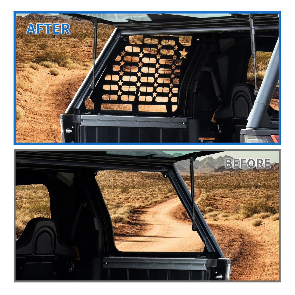 SLORIMOD Rear Side Window Molle Panels for Polaris XPEDITION ADV/ ADV5 24-25, Aluminum Rear Windows Protective Decoration for Polaris XPEDITION ADV/ ADV5 2024-2025 Accessories