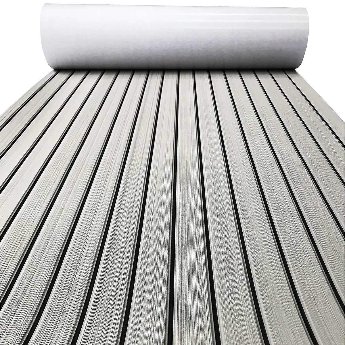 KXKZREN Boat Flooring EVA Foam Decking Sheet Faux Teak Marine Mat Non-Slip Boat Carpet Self-Adhesive Flooring for Jon Boats Motorboat RV Yacht Kayak Swim Platform 47.2 x 94.5 inch,31 sq.ft