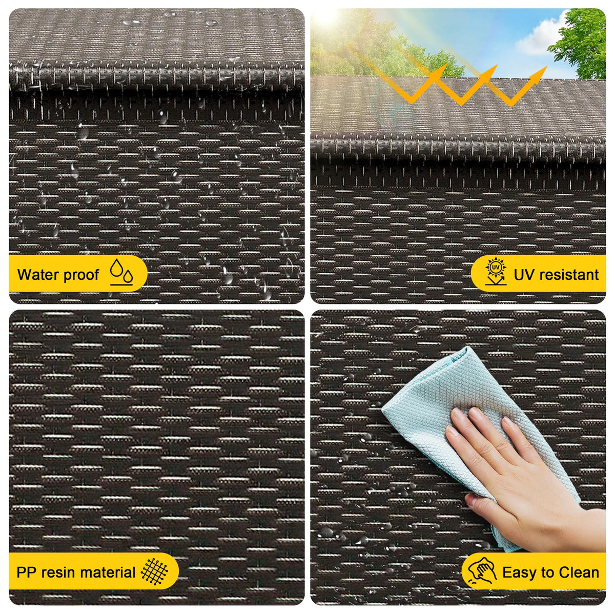 Wicker Deck Box, 125 Gallon All-Weather Outdoor Storage Box, Rattan Storage Bin for Patio Furniture, Outdoor Cushions, Pool Storage and Garden Tools, Brown