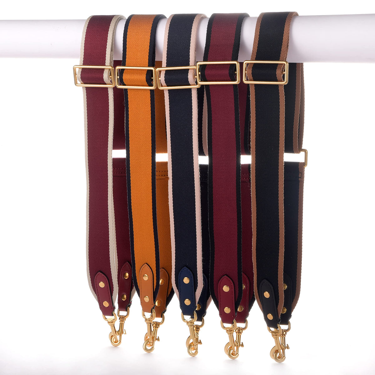 GOXTECH Purse Strap Replacement Crossbody Handbag Stripe Wide Adjustable (Black -Bag Strap)