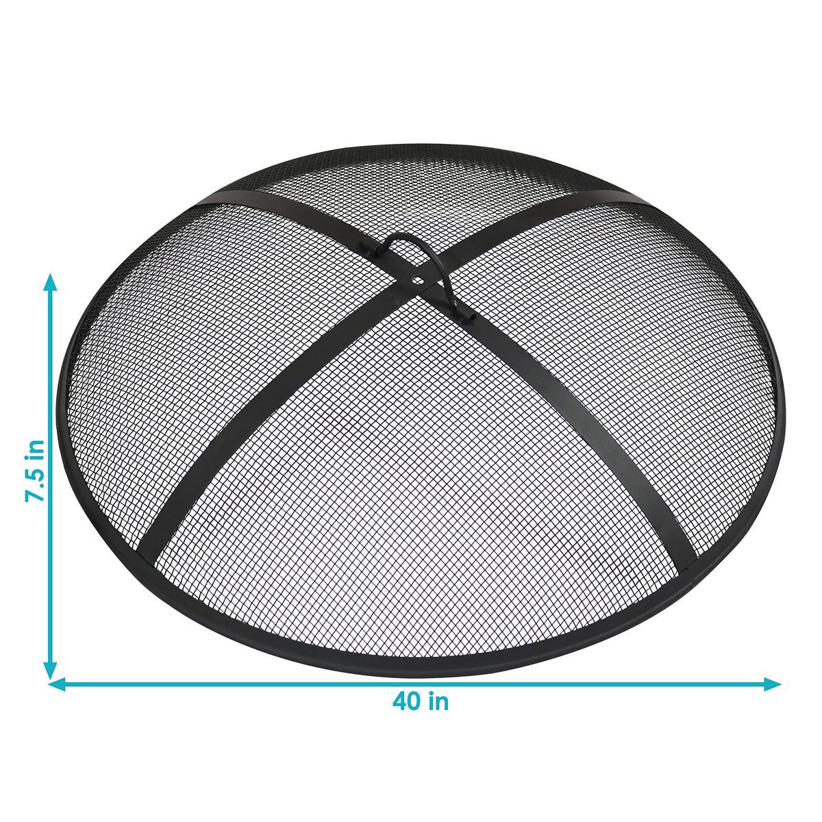 Sunnydaze Heavy-Duty Steel Mesh Fire Pit Screen - Fire Pit Spark Screen with Handle - 40-Inch Diameter