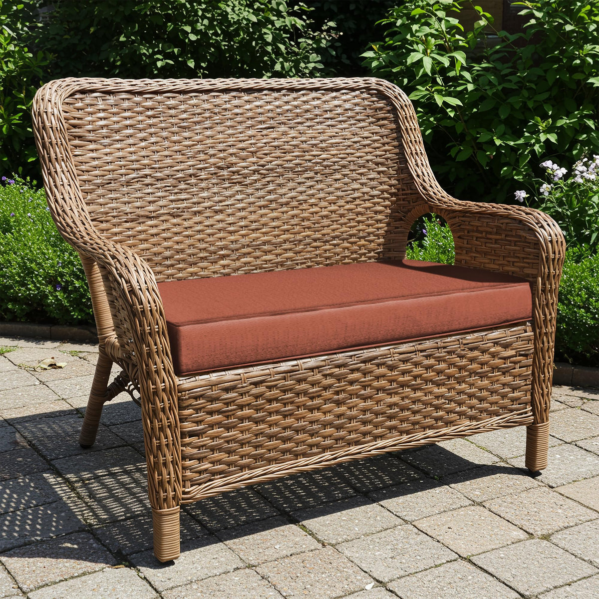 Classic Accessories Montlake FadeSafe Water-Repellent 48 x 18 x 3 Inch Outdoor Bench Cushion, Heather Henna