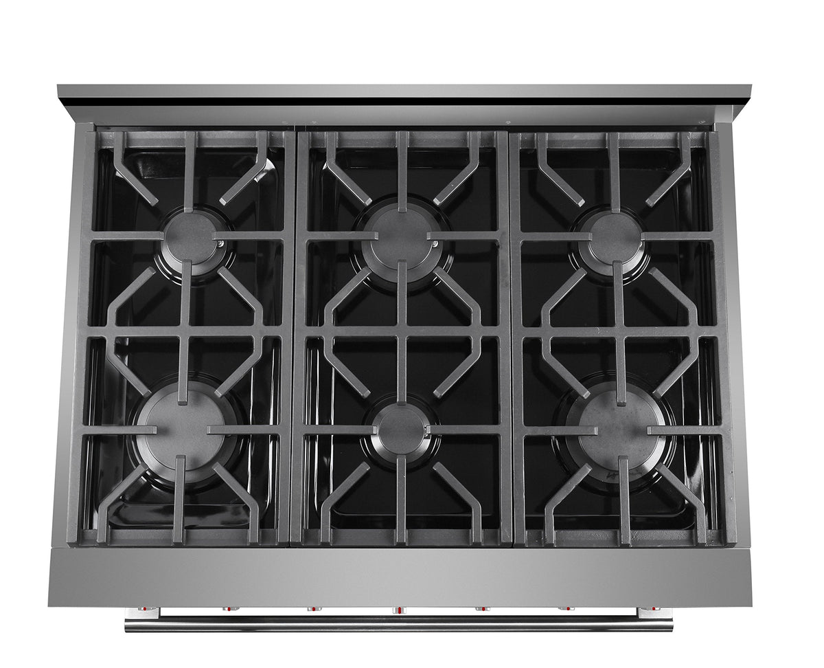 NXR SC3611 36" 5.5 cu.ft. Pro-Style Natural Gas Range with Convection Oven, Stainless Steel