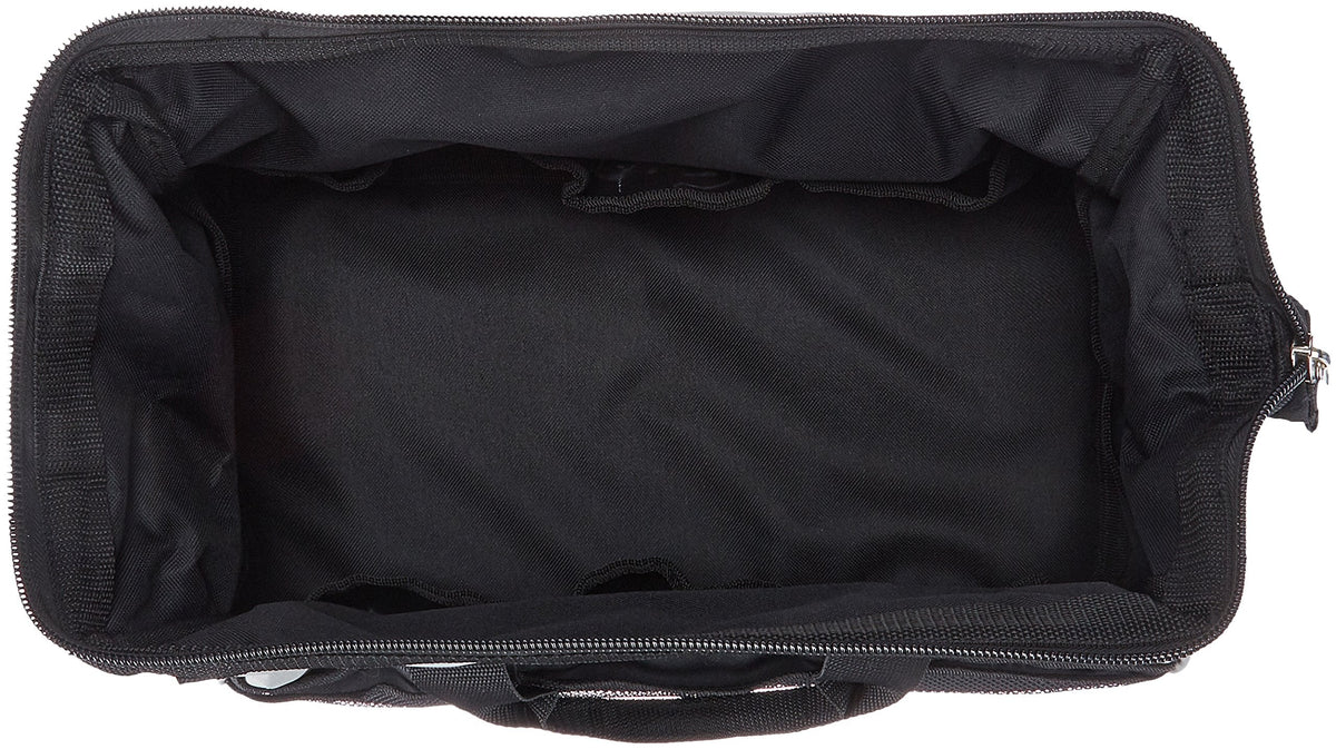 Amazon Basics Durable Wear-Resistant Tool Storage Bag with Adjustable Shoulder Strap,Portable Tool Organizer,16 in,Black & Grey,(Pack of 8)