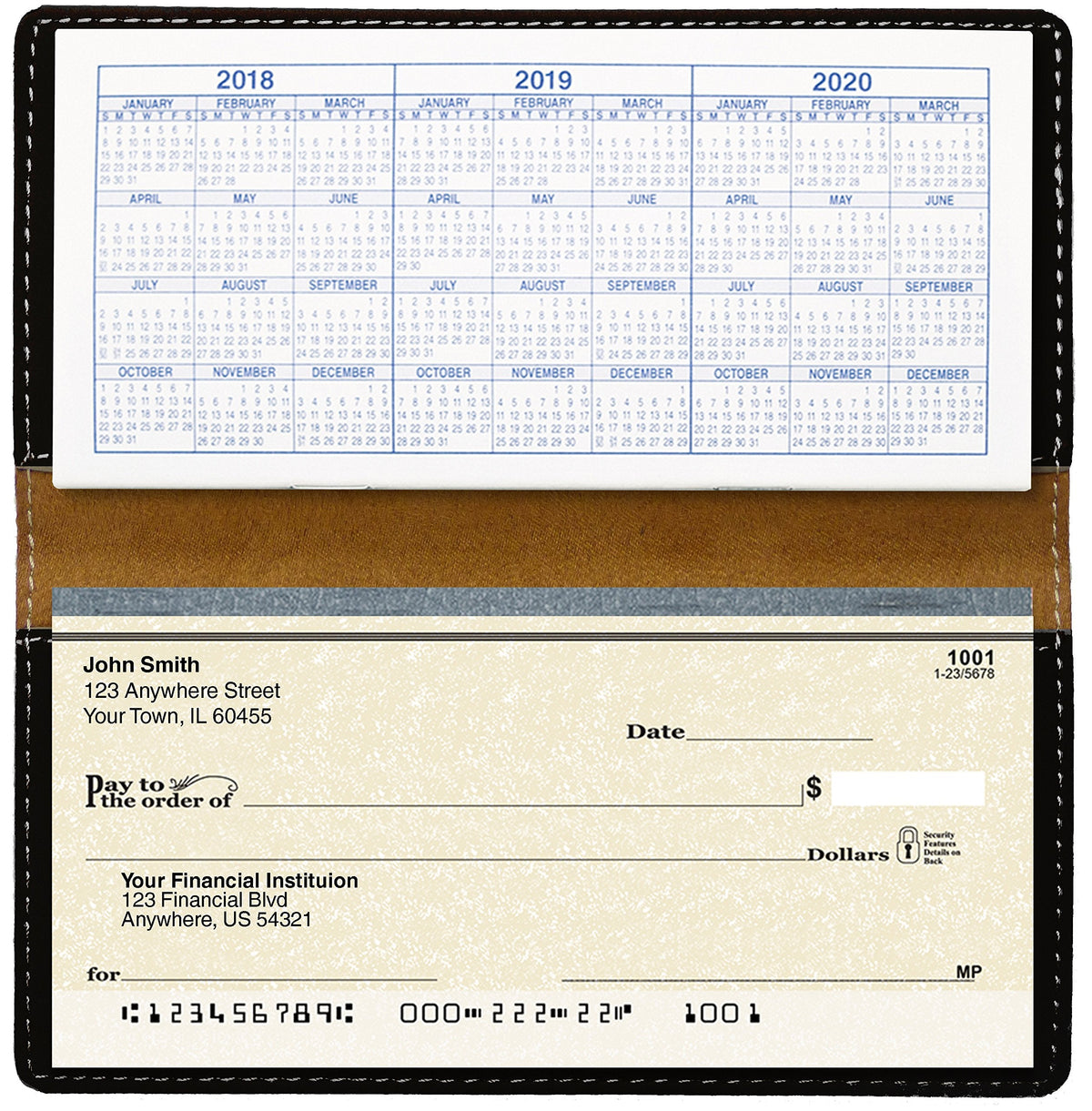 Big Horn Buck Laser Engraved Leatherette Checkbook Cover