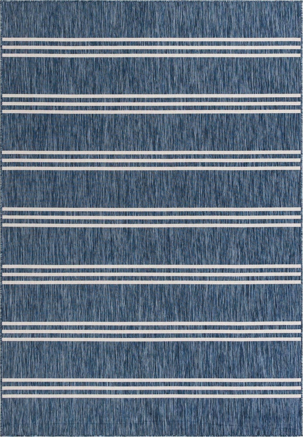 Unique Loom Outdoor Collection Area Rug - Anguilla (7' 1' x 10' Rectangle, Blue/ Ivory)
