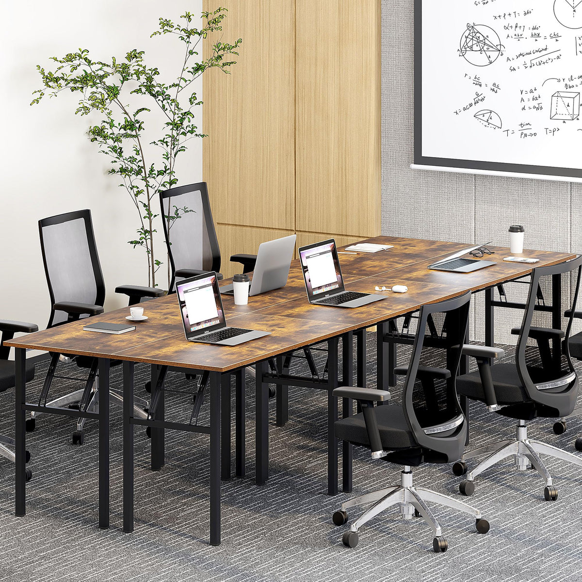 Need Office Computer Desk - 47.2L Sturdy and Heavy Duty Folding Laptop Table,Writing Table/Home Office Desk/Sewing Table,No Assembly Required,Rustic Brown AC5FB(120 * 60)