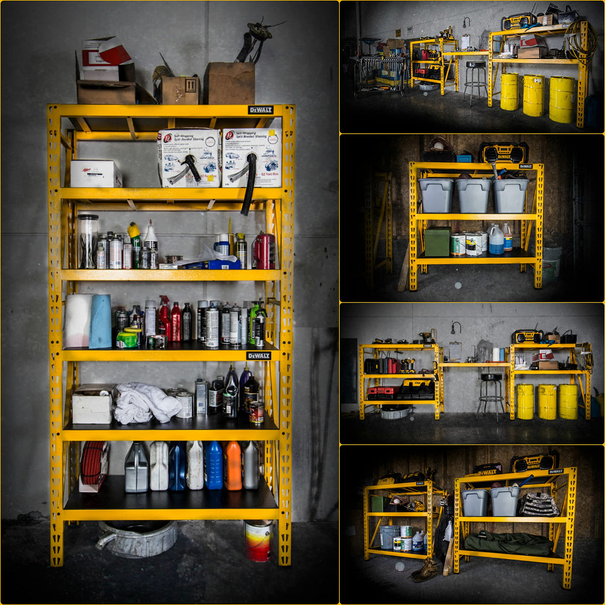 DEWALT 4-Foot Tall, 3-Shelf Industrial Workshop/Garage Storage Rack, Total Capacity: 4,500 lbs.