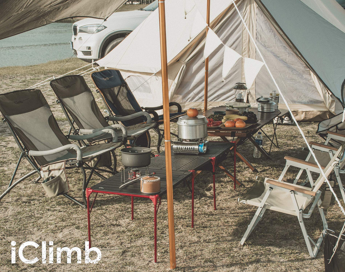 iClimb 3 Extendable Folding Table L and 2 Pack Connecting Plates and 1 Lantern Hanger Bundle, Ultralight Compact for Many People Camping Backpacking Beach Concert BBQ Party