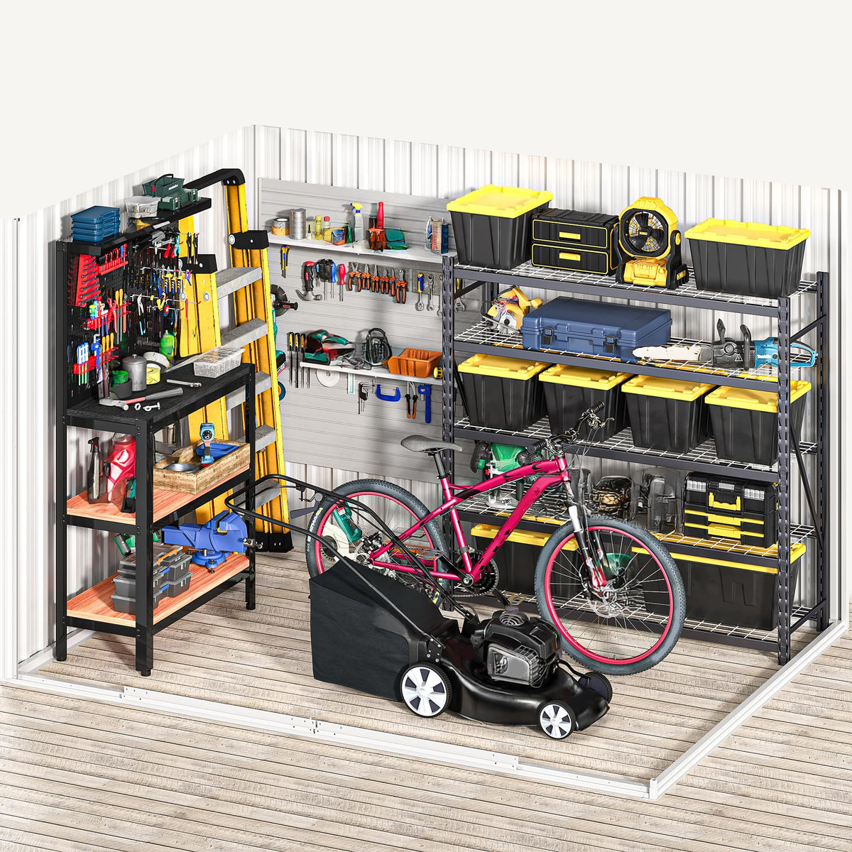 DWVO 8'x6' Large Metal Outdoor Storage Shed, Heavy Duty Tool Storage Sheds for Backyard Patio Lawn - Ideal for Bicycles, Garden Tools, and Lawn Equipment, Easy-to-Assemble, Brown
