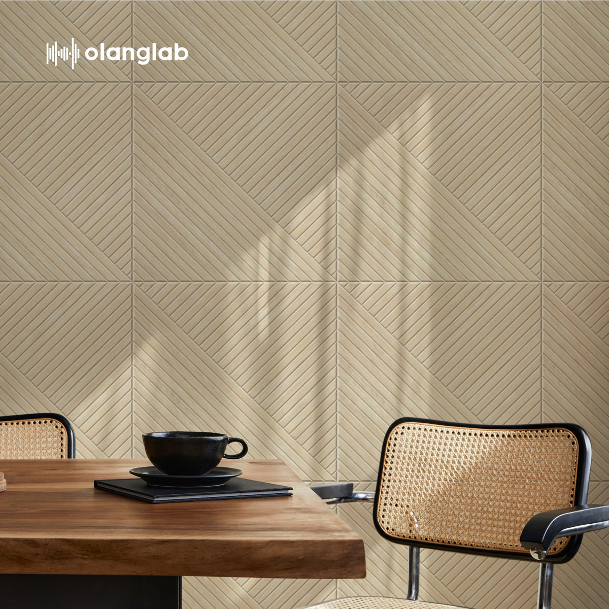Olanglab Peel and Stick Wall Panels 6 Pack, 23.6" x 23.6" Acoustic Panels Sound Absorbing, Decorative Acoustic Wall Panels for Home Studio and Office, Light Natural Oak Pattern, Style C