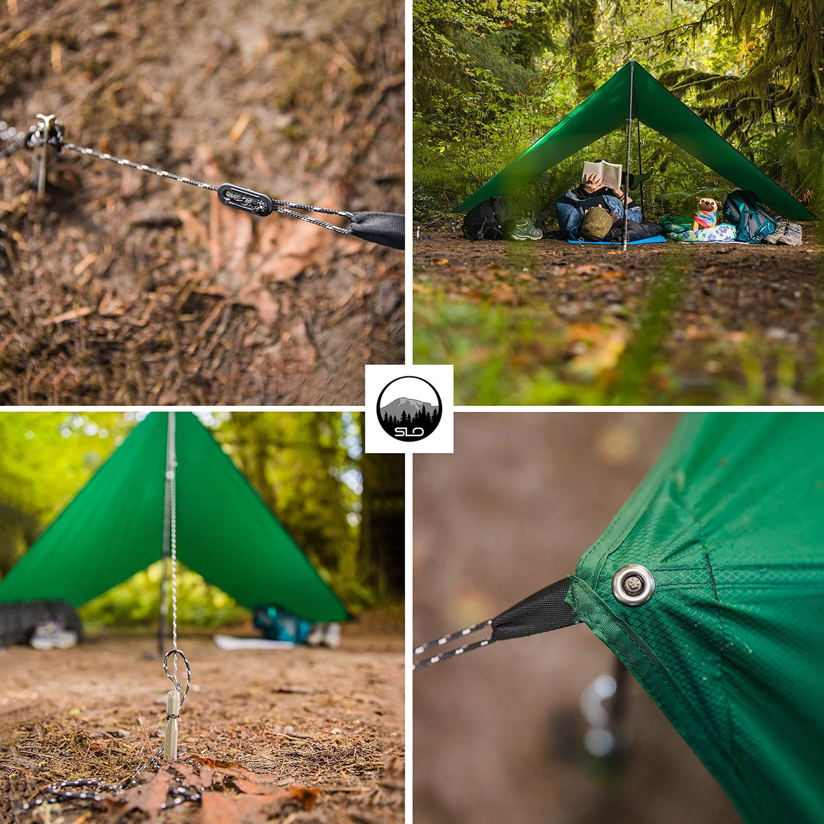 Camping Hammock with Bug Net and Rain Fly – Durable Ripstop Nylon Construction with 12’ Tree Straps, 5kn Carabiners, Tent Stakes and Waterproof Carry Bag