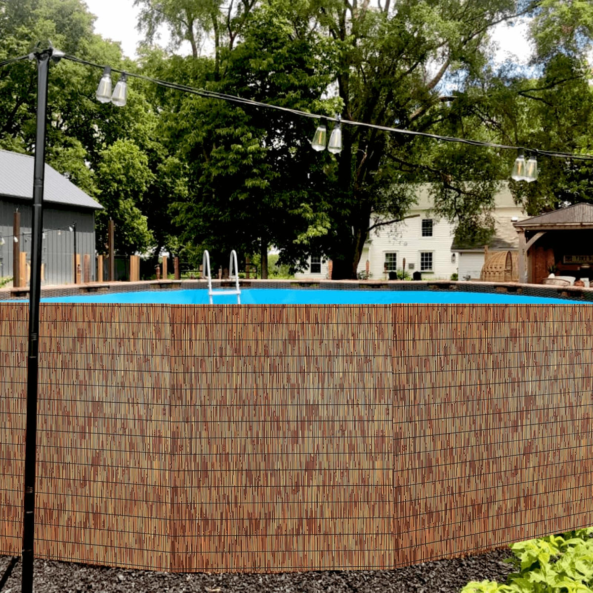 KOIUEYW Bamboo Reed Fencing, Light Russet Bamboo Fence Rolls 6 Feet High, Decorative Privacy Screen Reed Curtains for Patio Balcony Garden Backyard Outdoor, 6 x 16 FT