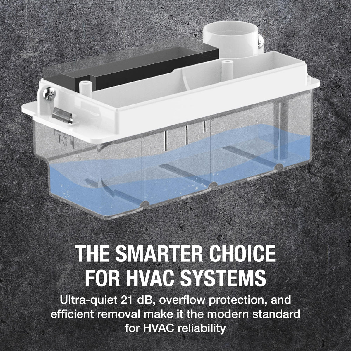 NAVAC NCB10 Mini-Split Condensate Pump - Ultra Quiet Design, HVAC Condensate Pump, Brushless DC Motor - Reliable Performance, Overflow Protection Sensor, 6.7 fl oz Tank Capacity, 10.6 GPH, 39 ft Lift