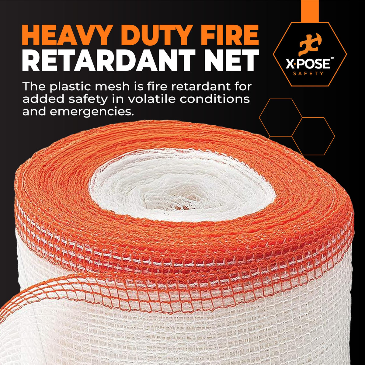 Xpose Safety Construction Safety Netting – 8.5' x 150', 1/4" Mesh Scaffold Safety Net, Temporary Material Roll, Visibility Fence, Heavy-Duty Fire Retardant, White