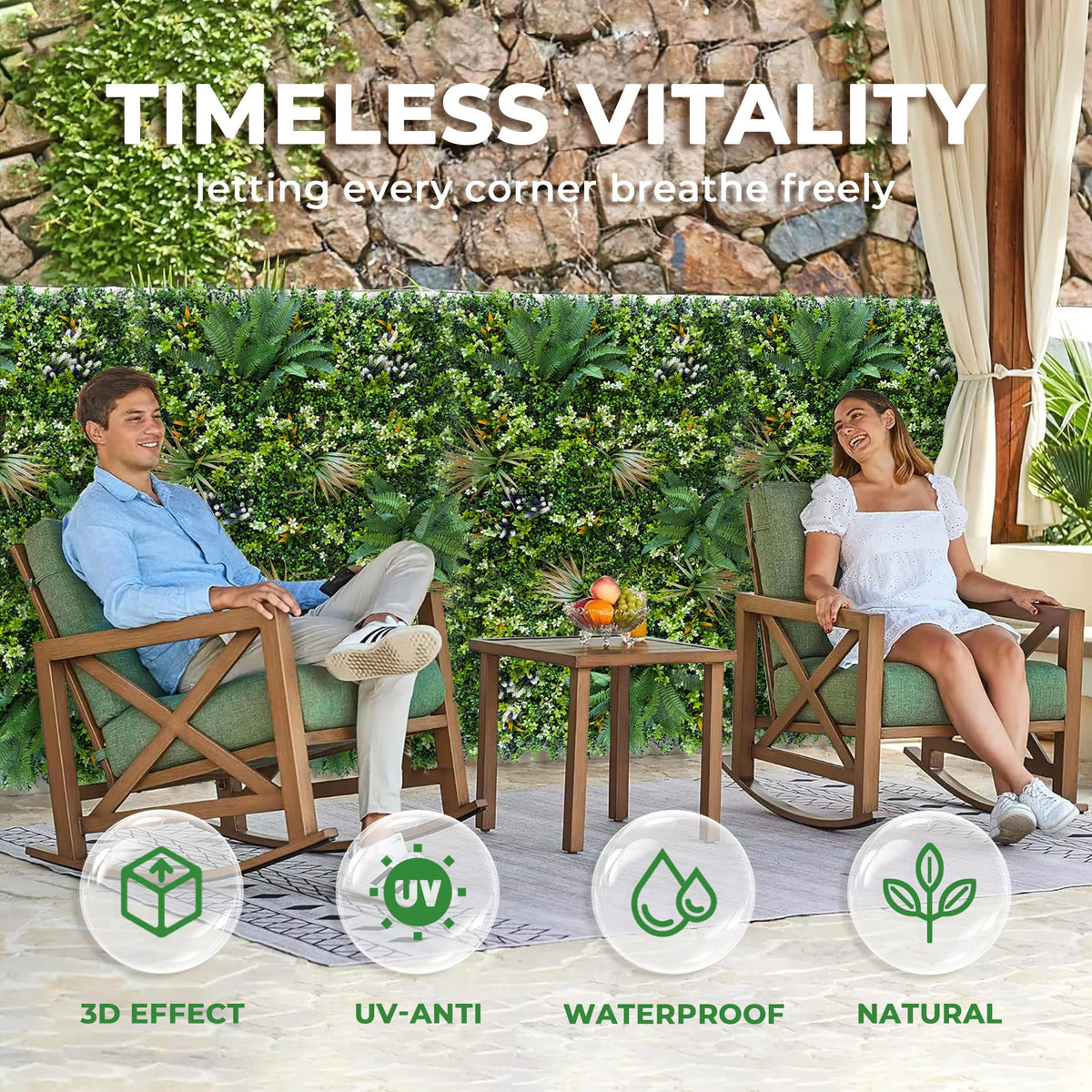 BHXCL Artificial Greenery Grass Wall Panels: 40x120 Inch UV-Anti Faux Boxwood Roll Panels,Indoor and Outdoor Ivy Plant Privacy Fence Screen for Balcony,Garden, Patio Decor