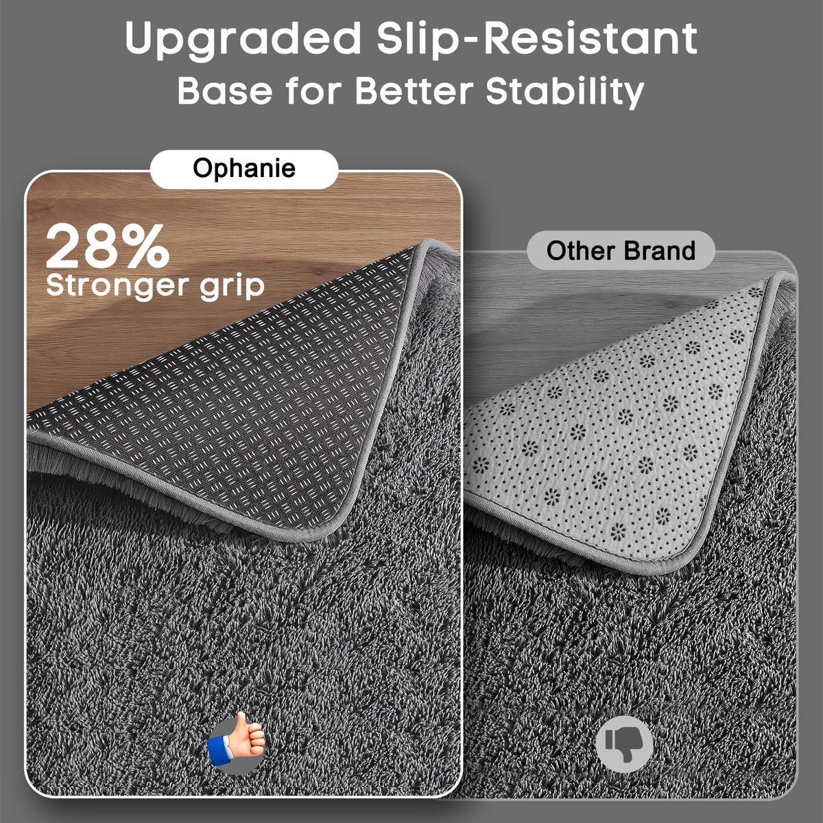 Ophanie Small Rug Upgrade Non Slip Throw Bedside Area Rugs, Fluffy Soft Grey Mini Bedroom Carpet, Affordable Door Entryway Indoor Inside Front Entrance Dog 2x3 Mat, Home Decor Aesthetic, Nursery