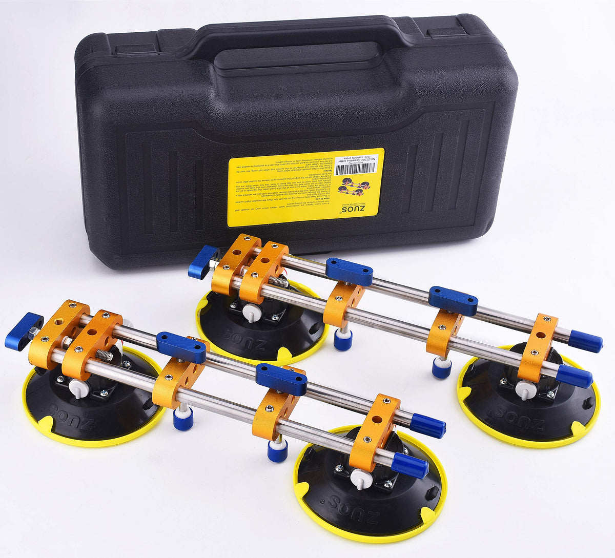 ZUOS Seamless seam Setter with 6" Suction Cups for Seam Joining & Leveling/Professional Countertop, granite， Stone, Marble Slab Installation. (double pole 2 PCS)