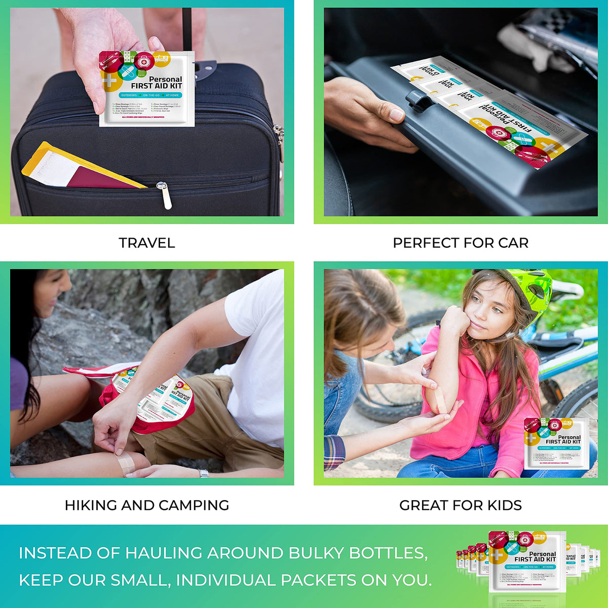 First Aid Emergency Medical Kit Mini and Travel Size - | Great for Kids, Schools, Business, Hiking, Camping | Wound Care Products (Multi-Color) (50)