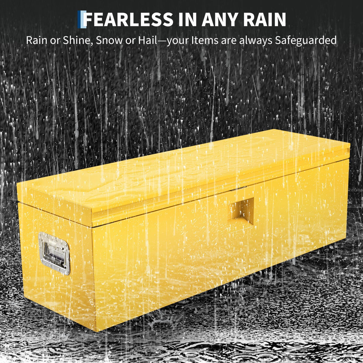 PrecisionAuto Truck Bed Toolbox Truck Tool Box Heavy Duty Steel Storage Cabinet Organizer Chest Jobsite for Pickup, RV, Trailer