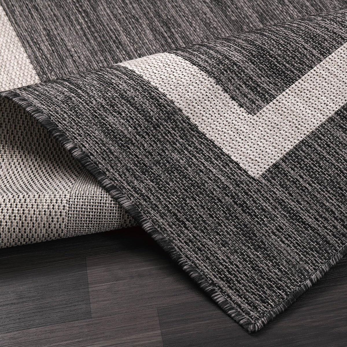 Luul Home Bordered Outdoor Rug 9x12 Washable Outside Carpet for Indoor Patio Porch Waterproof Easy Cleaning Non Shedding Area Rugs Gray 9 x 12
