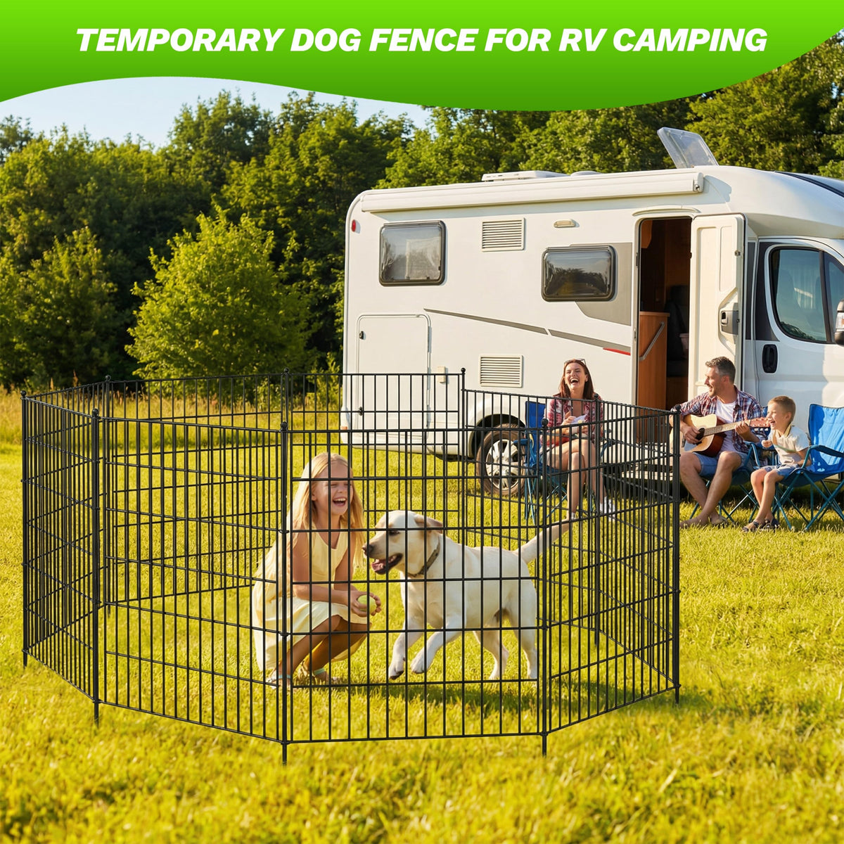Toolterritary 10 Panels No Dig Garden Fence with Gate, 48in(H) x 25ft(L) Rustproof Metal Animal Barrier Fence, Outdoor Decorative Yard Fencing with Ground Stakes for Dogs, Rabbits, Patio