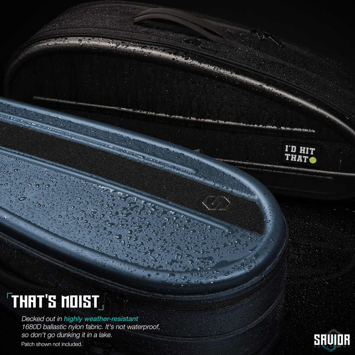 Savior Equipment Pro Touring Tactical Tennis Bag 30" Double Gun Pistol Case Carrying Backpack, Semi-Hard EVA Shell Storage, 30" Obsidian Black, Logo Variant