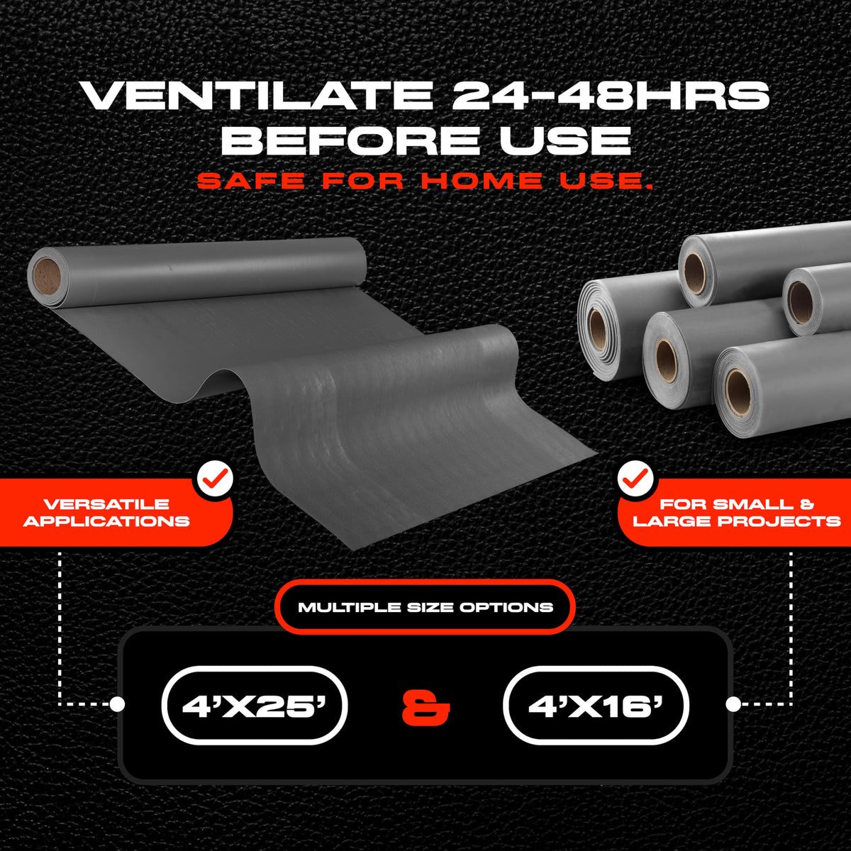 VinylX™ Reinforced Mass Loaded Vinyl (MLV) - Flexible, Heavy Duty Soundproof Barrier for Walls, Ceilings, Floors – ASTM Rated, USA Made – 0.5 lb/sq ft, 48" x 16' Roll