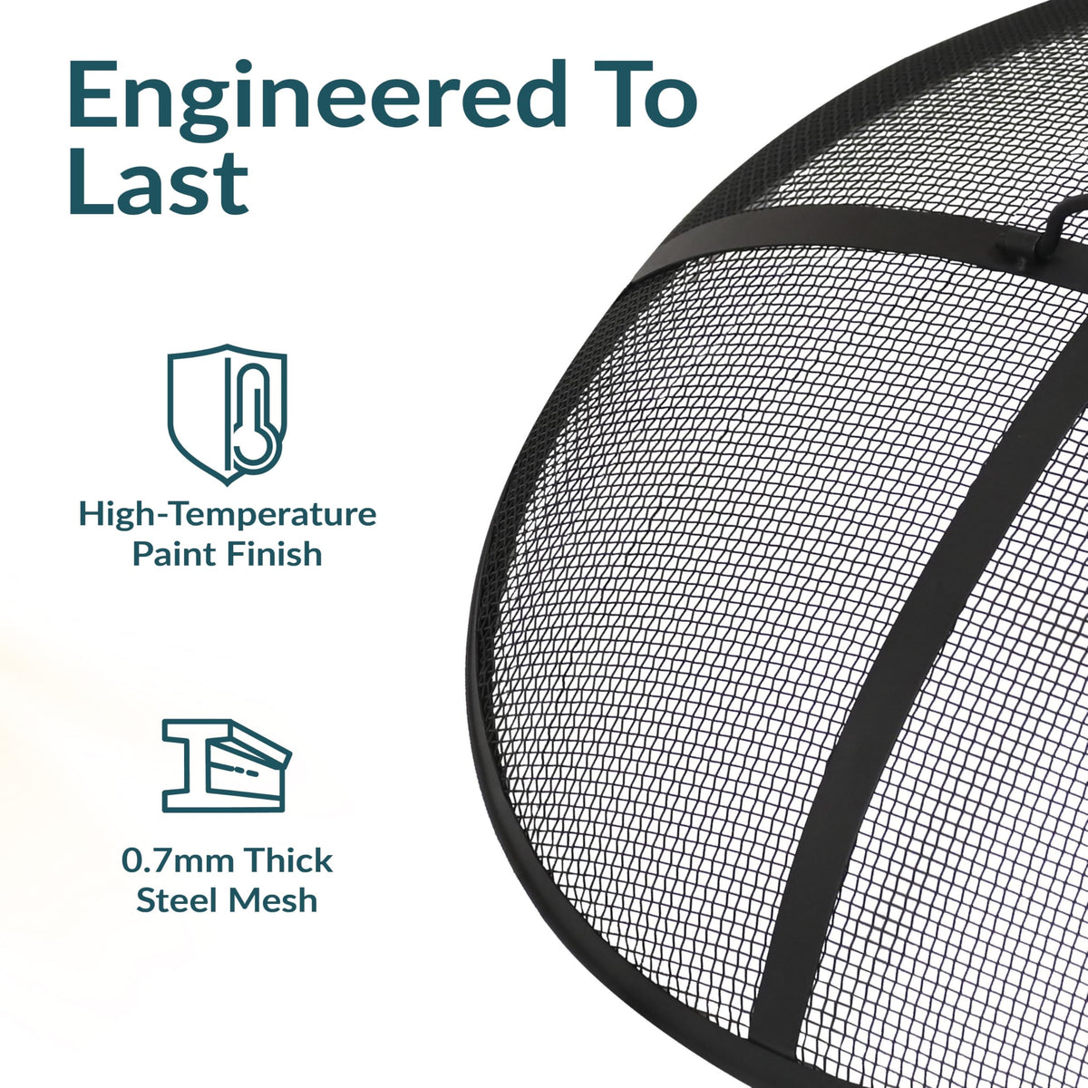 Sunnydaze Heavy-Duty Steel Mesh Fire Pit Screen - Fire Pit Spark Screen with Handle - 40-Inch Diameter