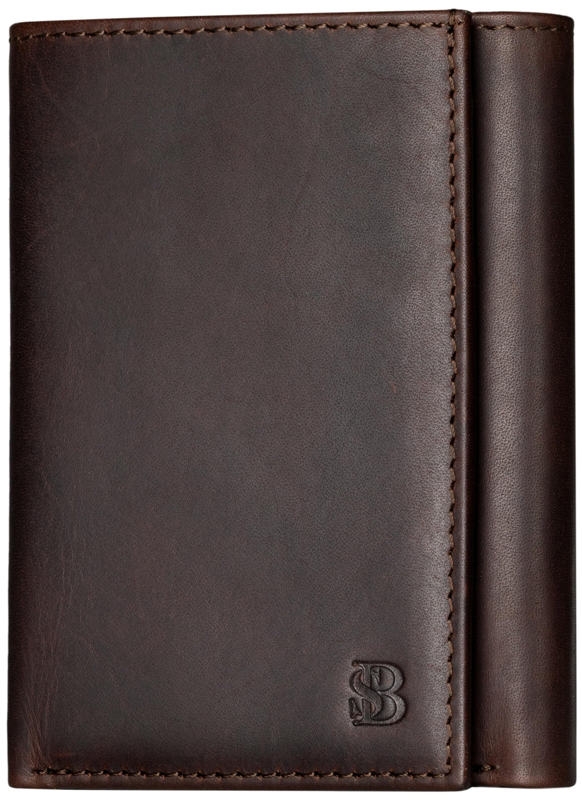 SERMAN BRANDS Trifold Wallet for Men - RFID Blocking Full Grain Leather, 11 Card Slots & ID Window, Slim Everyday Carry, Durable Stitching, Gift for Him