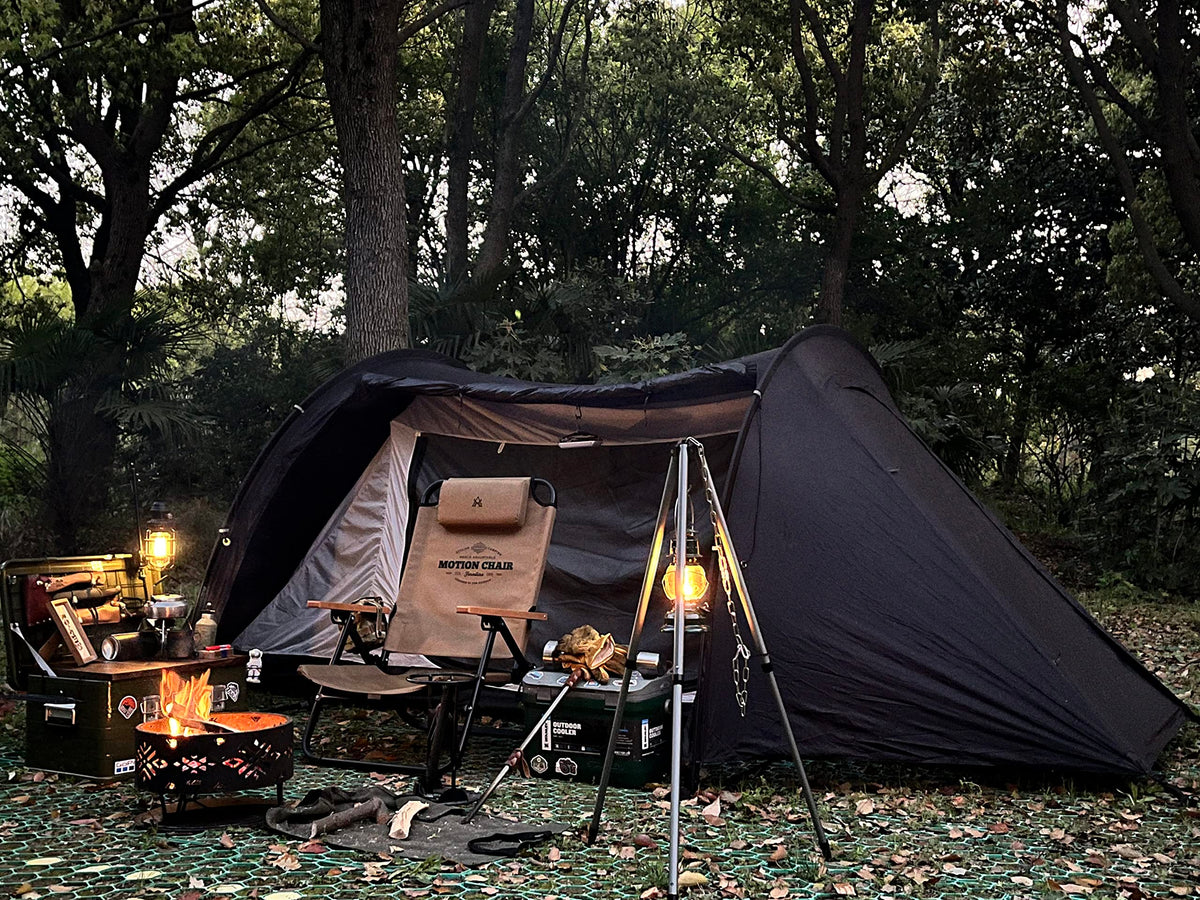OneTigris COMETA Camping Tent, Detachable Inner Mesh Tent & Portable Carry Bag Included, Easy Setup, Waterproof Windproof Tunnel Tent for Outdoors Camping Canoeing Beach Travel Picnic (Black)