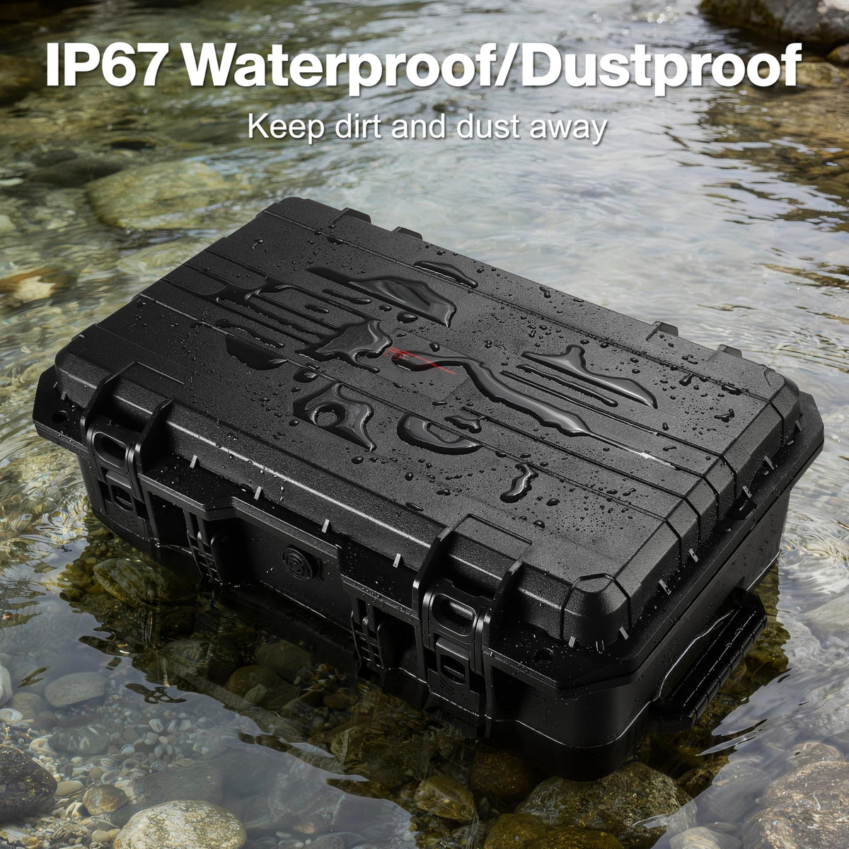 STARTRC VCR Rolling Camera Case 22.7" Waterproof Travel Drone Photo Kit Hard Case with Padded Dividers and Wheels Dustproof/Impact Resistant,Allowed on Board 22.7” x13.8” x 8.07” Black