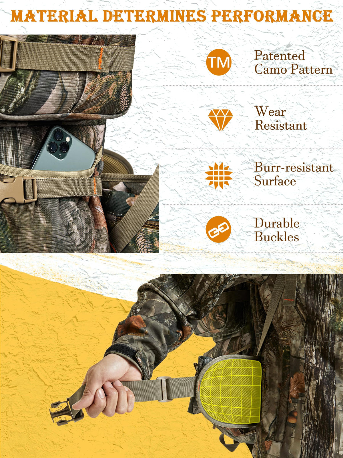 NEW VIEW 80L Hunting Backpack with Waterproof Rain Cover & Hunting Fanny Waist Pack with Chest Pack for Men