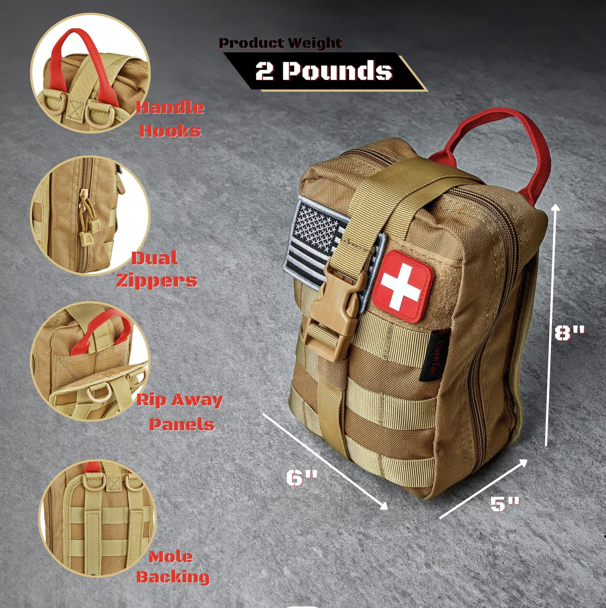 CareTac Trauma First Aid Kit with CAT Gen-7 Tourniquet & Combat Gauze